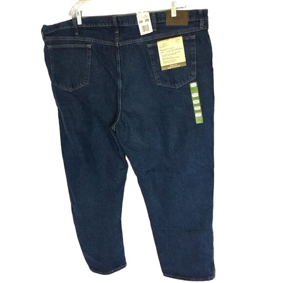 NWT Cabela's Men's Rough Neck Jeans Relaxed Fit Size 50-30 in Dark Wash Workwear - Picture 2 of 11